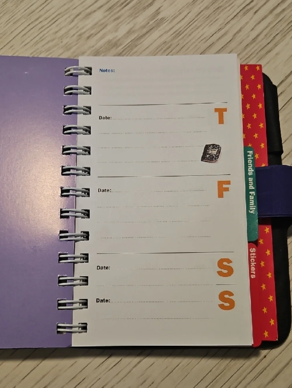 American Girl Purple Spiral Planner with Black Folio Circa 1997